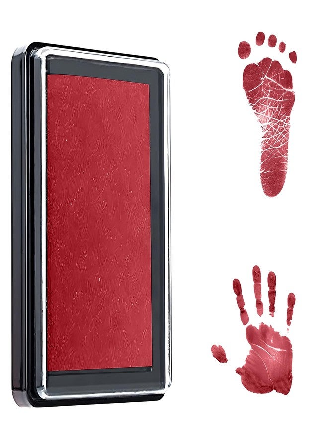 Bembika Baby Finger Print and Footprint Kit inkpad for Kids, Reusable Pad for Baby's Hand and Foot Impression Safe and Non Toxic Ink Pad for Baby Foot Prints and Handprints � (Red) - Image 1